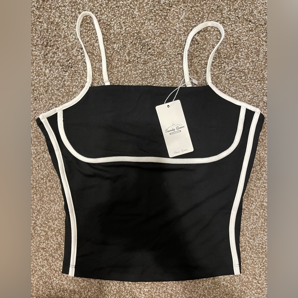 Black and White Crop Top